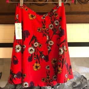 French Grey red Bibiana Knit Skirt